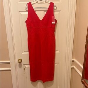 Spanx shape Ponte V-Neck Midi Dress